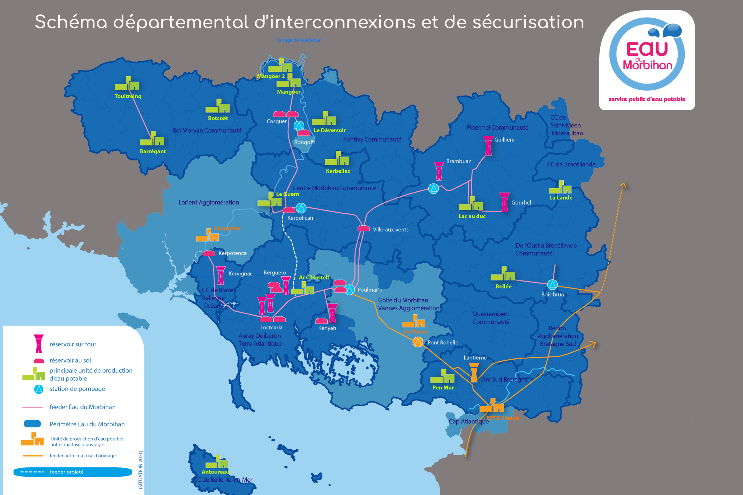 Carte Des Interconnexions De Securisation Departementale Eau Du Morbihan